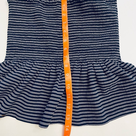 Madewell (Texture and Thread) Black and White Striped Peplum Top - Picture 5 of 8